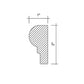 White 2x12 Polished Marble Round Chair Rail Tile Trim (10 pack, 1.667 sq ft/case) - Sample