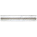 Sample - White 2x12 Bianco Carrara Polished Chair Rail Marble Tile Trim (10 pack, 1.667 sq ft/case)