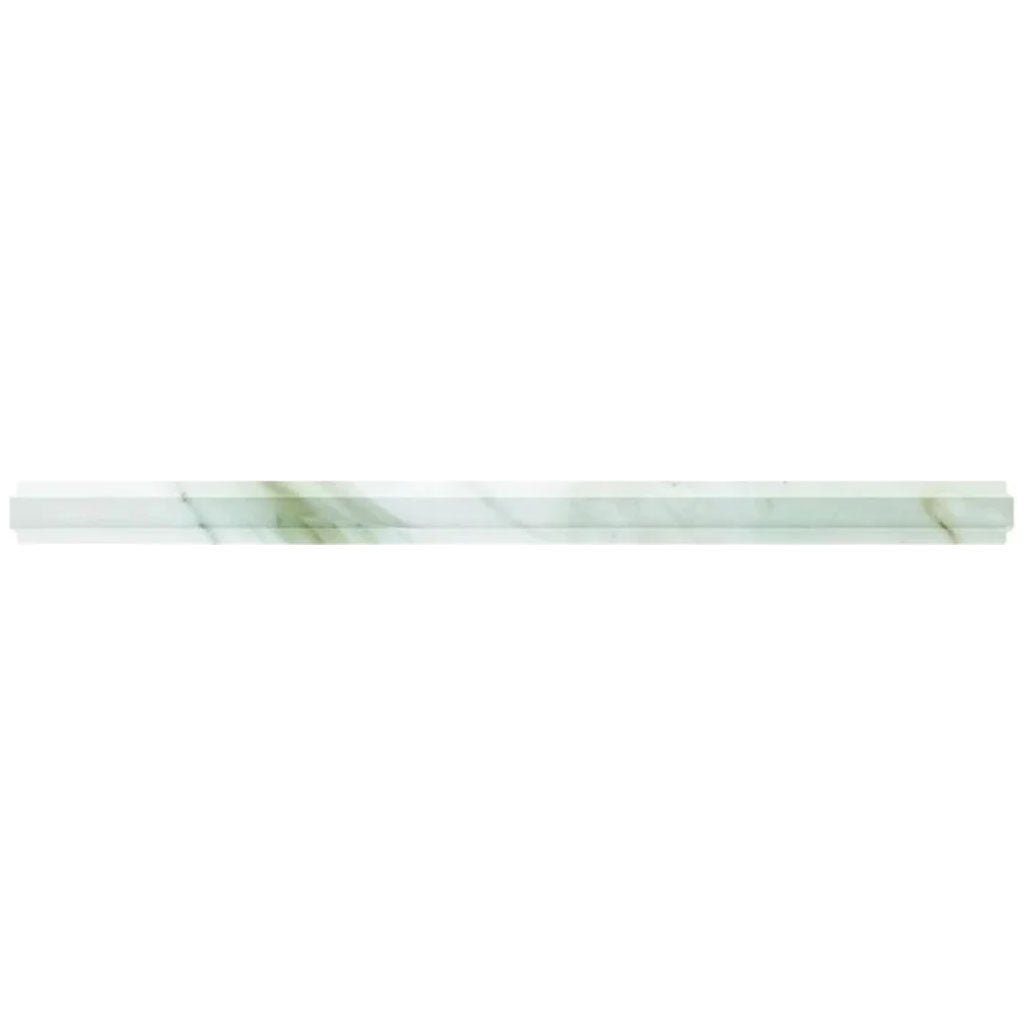 Snow White 0.8x12 Polished Marble Pencil Tile Trim (10 pack, 0.667 sq ft/case) - Sample