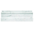 Sample - White 4x12 Polished Bianco Carrara Baseboard Marble Tile Trim (10 pack, 3.33 sq ft/case)