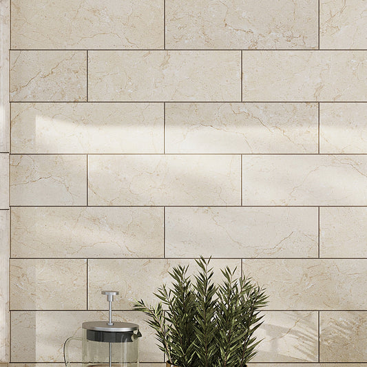 Beige 4x12 Honed Subway Marble Tile (15 pack, 5 sq ft/case)