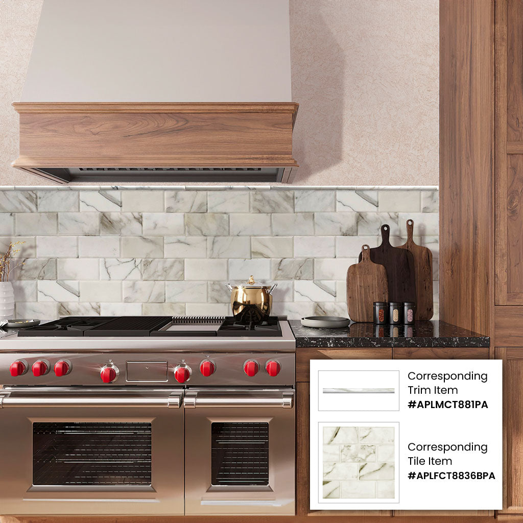 White 3x6 Marble Polished Beveled Subway Tile (40 pack, 5 sq ft/case) - Sample