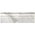 Sample - White 4x12 Calacatta Gold Polished Baseboard Marble Tile Trim (10 pack, 3.33 sq ft/case)
