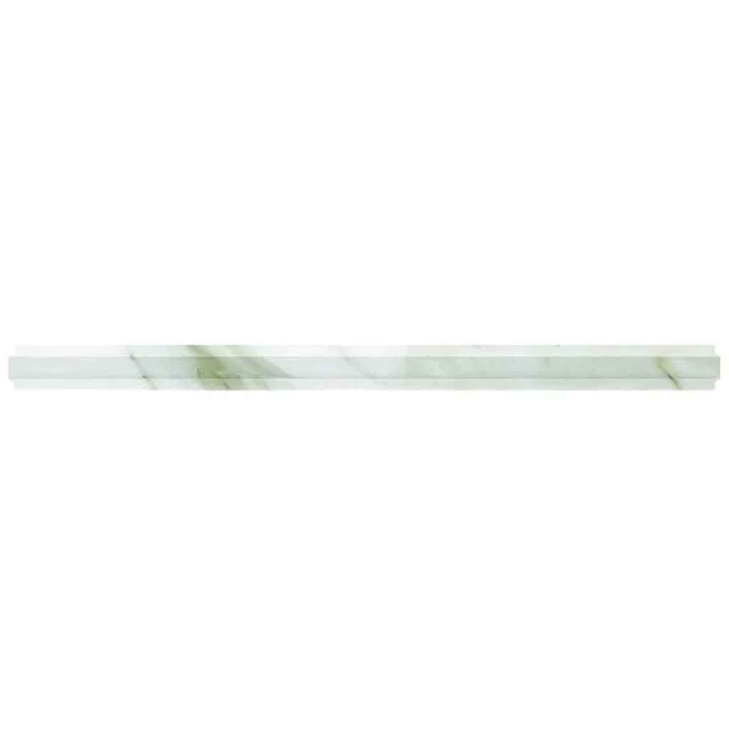 Snow White 0.8x12 Honed Marble Pencil Tile Trim (10 pack, 0.667 sq ft/case) - Sample