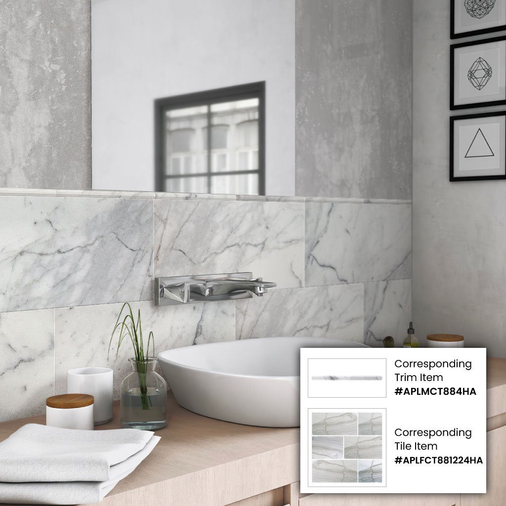 White Gray 12x24 Honed Field Marble Tile (5 pack, 10 sq ft/case) - Sample