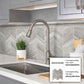 Gray 13x13 Polished Etched Herringbone Marble Mosaic Tile (5 pack, 6.09 sq ft/case) - Sample
