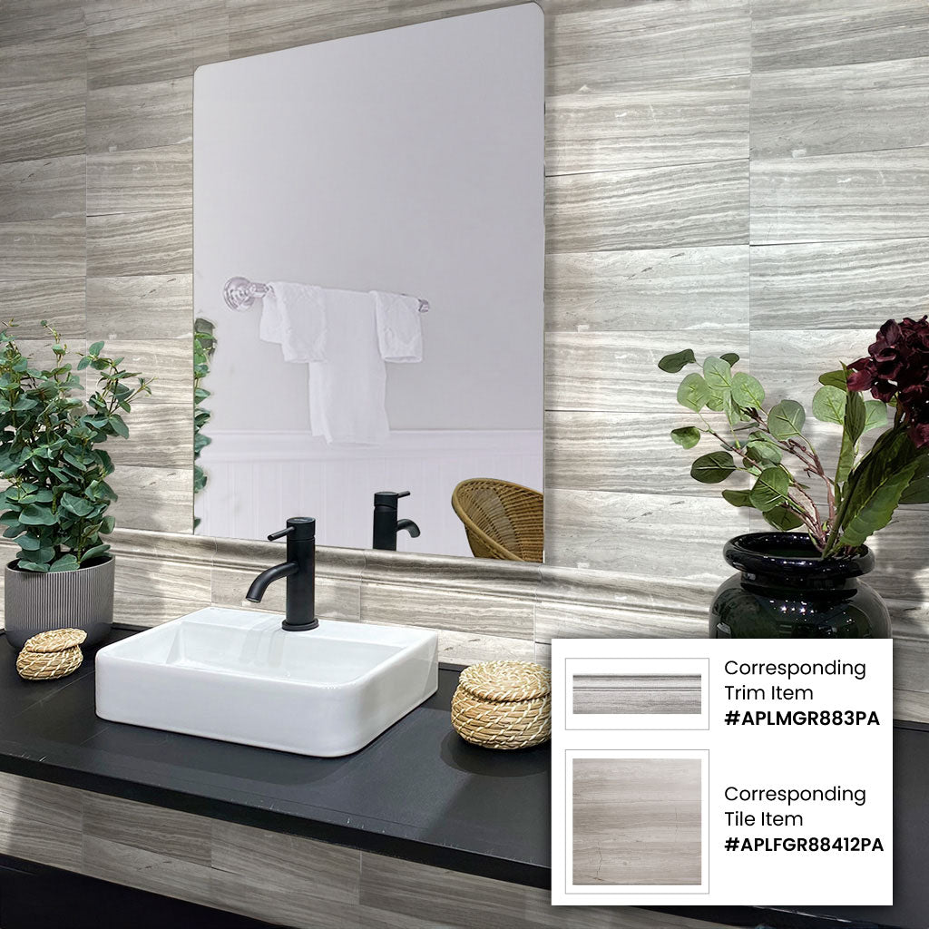 Cloud Gray 4x12 Polished Subway Marble Tile (15 pack, 5 sq ft/case) - Sample
