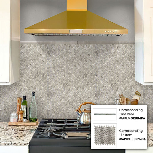 Gray 0.8x12 Polished Marble Pencil Tile Trim (10 pack, 0.667 sq ft/case) - Sample