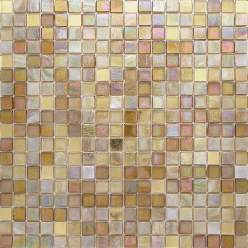 White and Gold Glass Mosaic Tile
