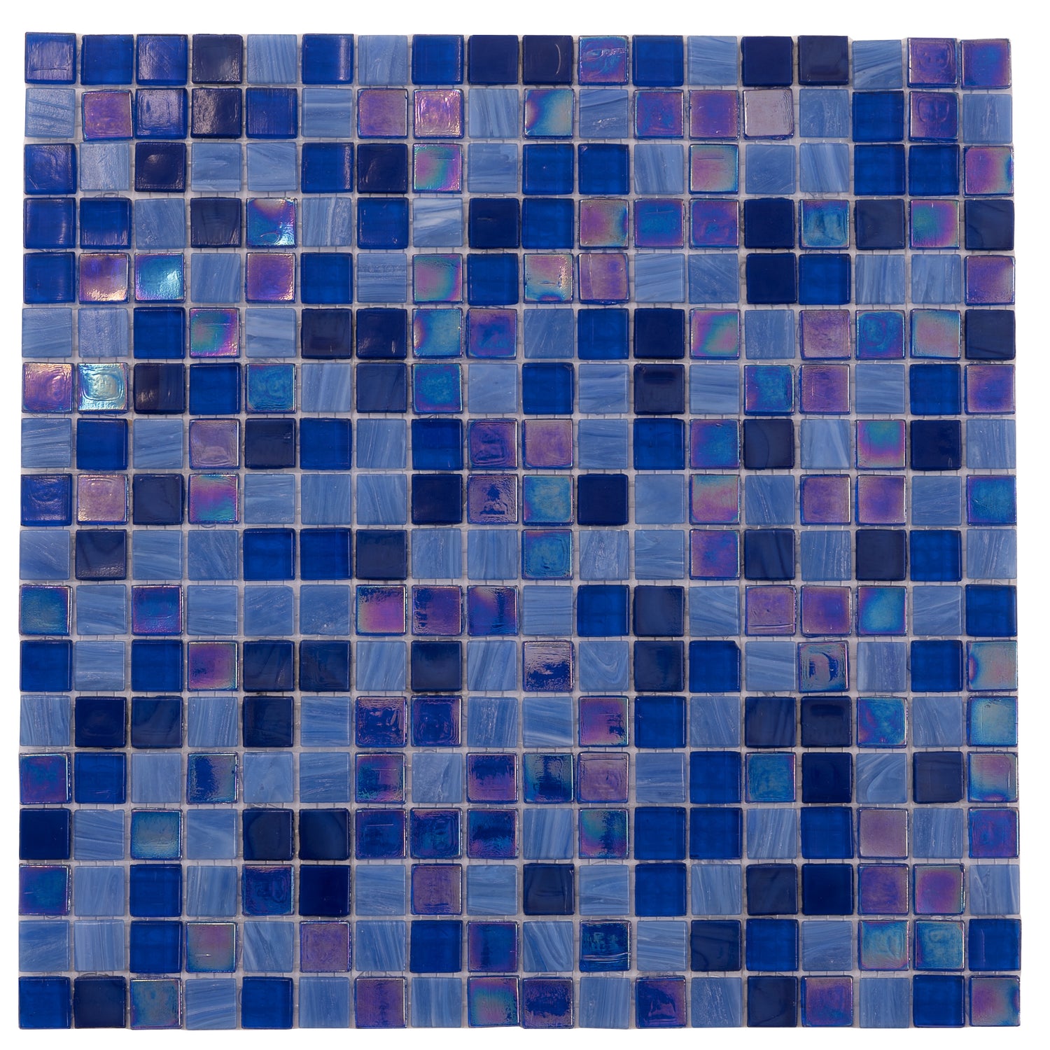 20-pack Mingles 11.6 in. x 11.6 in. Glossy Blue Glass Mosaic Wall and Floor Tile (18.69 sq ft/case)