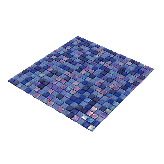 20-pack Mingles 11.6 in. x 11.6 in. Glossy Blue Glass Mosaic Wall and Floor Tile (18.69 sq ft/case)