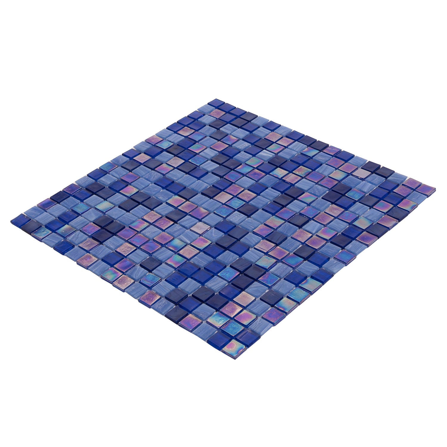 20-pack Mingles 11.6 in. x 11.6 in. Glossy Blue Glass Mosaic Wall and Floor Tile (18.69 sq ft/case)