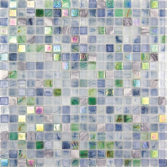 Stone Blue and Green Glass Mosaic Tile
