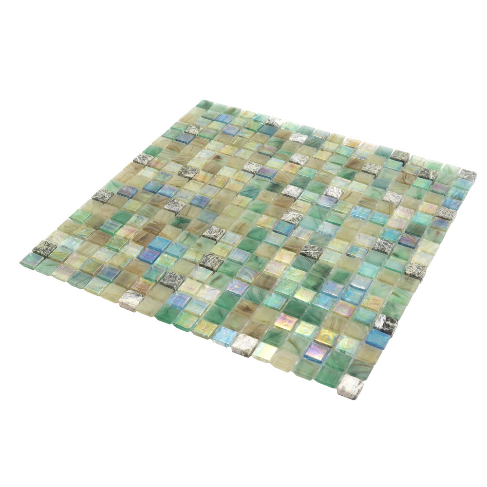 20-pack Mingles 11.6 in. x 11.6 in. Glossy Emerald Green Glass Mosaic Wall and Floor Tile (18.69 sq ft/case)