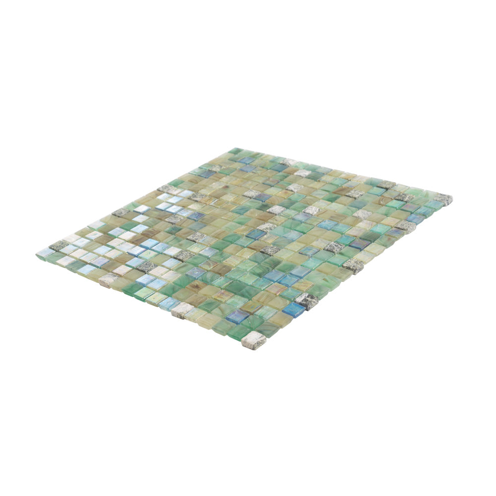 10-pack Mingles 11.6 in. x 11.6 in. Glossy Emerald Green Glass Mosaic Wall and Floor Tile (18.69 sq ft/case)