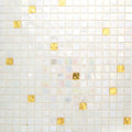 Sample - White Gold 12x12 Glossy Uniform Square Glass Mosaic Tile (20 pack, 18.69 sq ft/case)