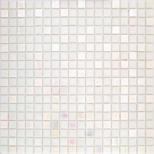 Pearl White Glossy Glass Mosaic Tile