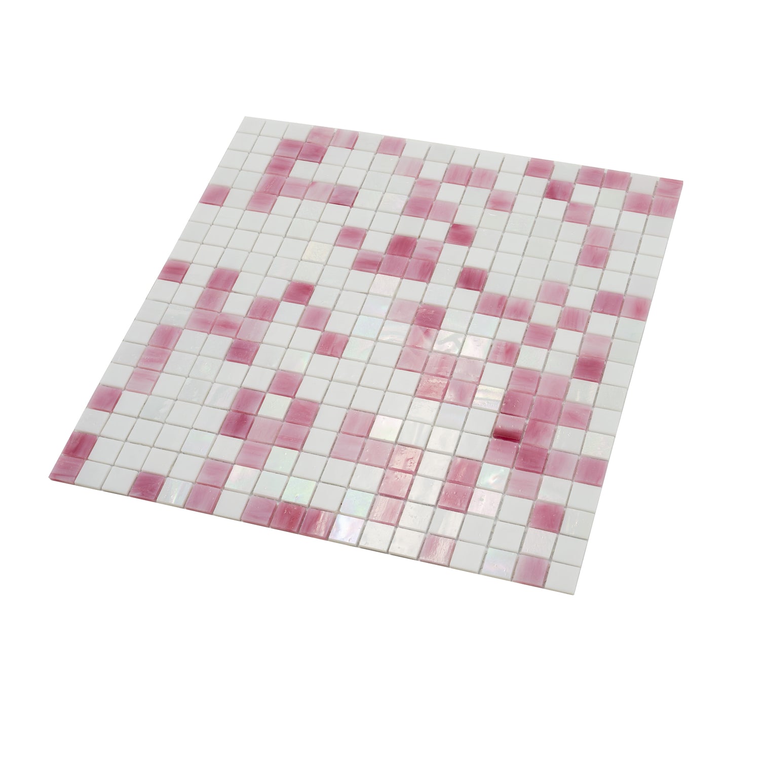 20-pack Mingles 11.6 in. x 11.6 in. Glossy White and Soft Pink Glass Mosaic Wall and Floor Tile (18.69 sq ft/case)