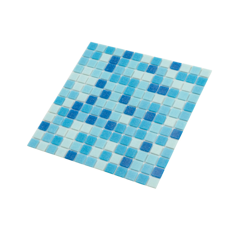 20-pack Mingles 12 in. x 12 in. Glossy Blue and White Glass Mosaic Wall and Floor Tile (20 sq ft/case)