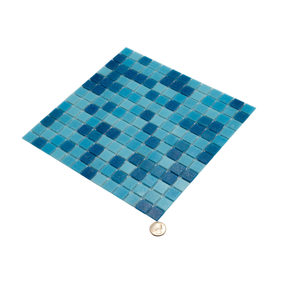 20-pack Mingles 12 in. x 12 in. Glossy Arctic Blue Glass Mosaic Wall and Floor Tile (20 sq ft/case)