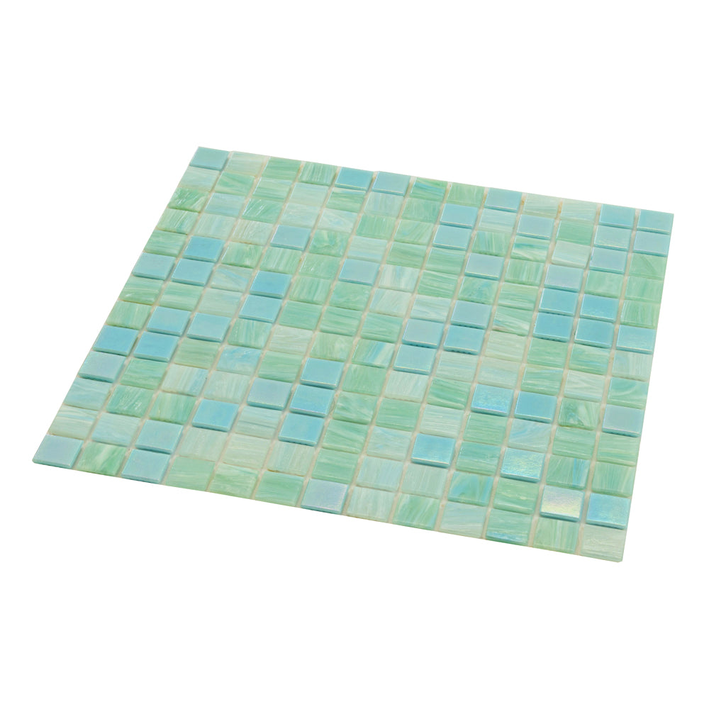 20-pack Mingles 12 in. x 12 in. Glossy Baby Blue Glass Mosaic Wall and Floor Tile (20 sq ft/case)