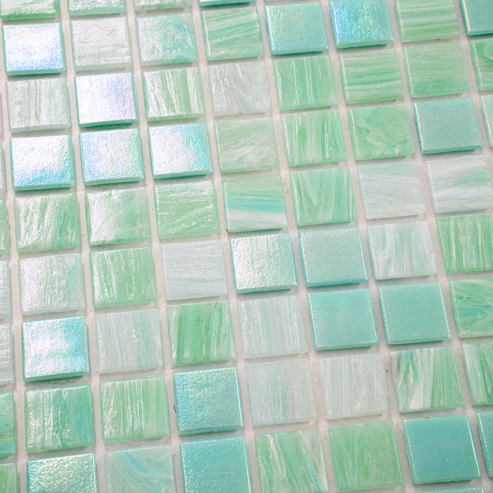 20-pack Mingles 12 in. x 12 in. Glossy Baby Blue Glass Mosaic Wall and Floor Tile (20 sq ft/case)