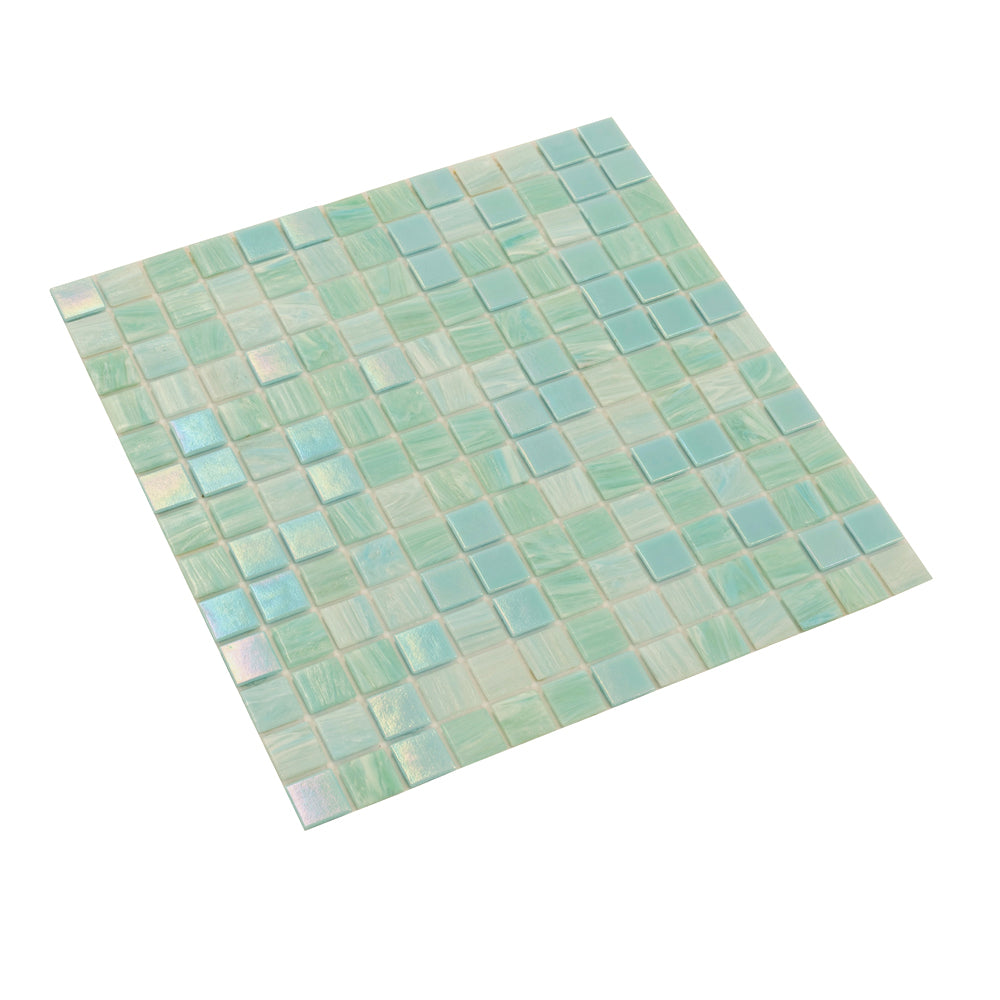 20-pack Mingles 12 in. x 12 in. Glossy Baby Blue Glass Mosaic Wall and Floor Tile (20 sq ft/case)