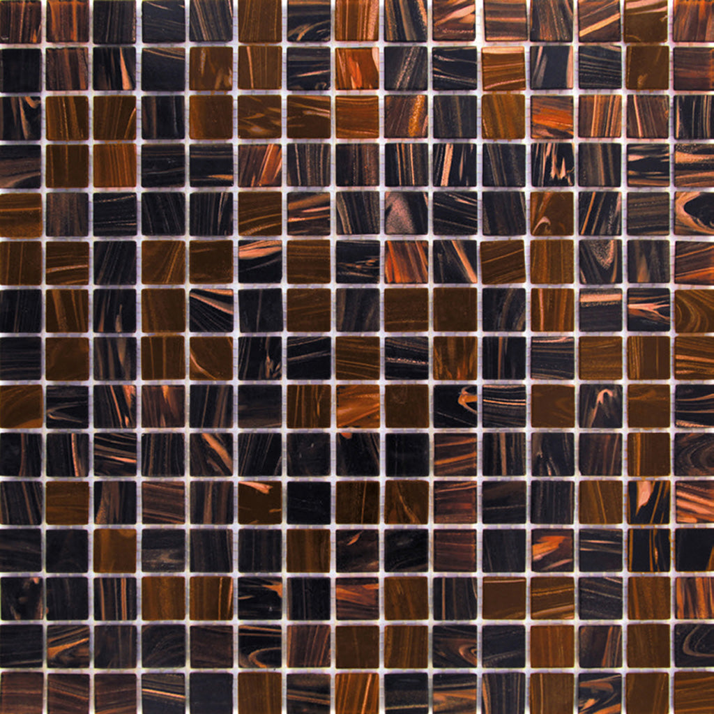 Dark Brown Glossy Glass Mosaic Tile