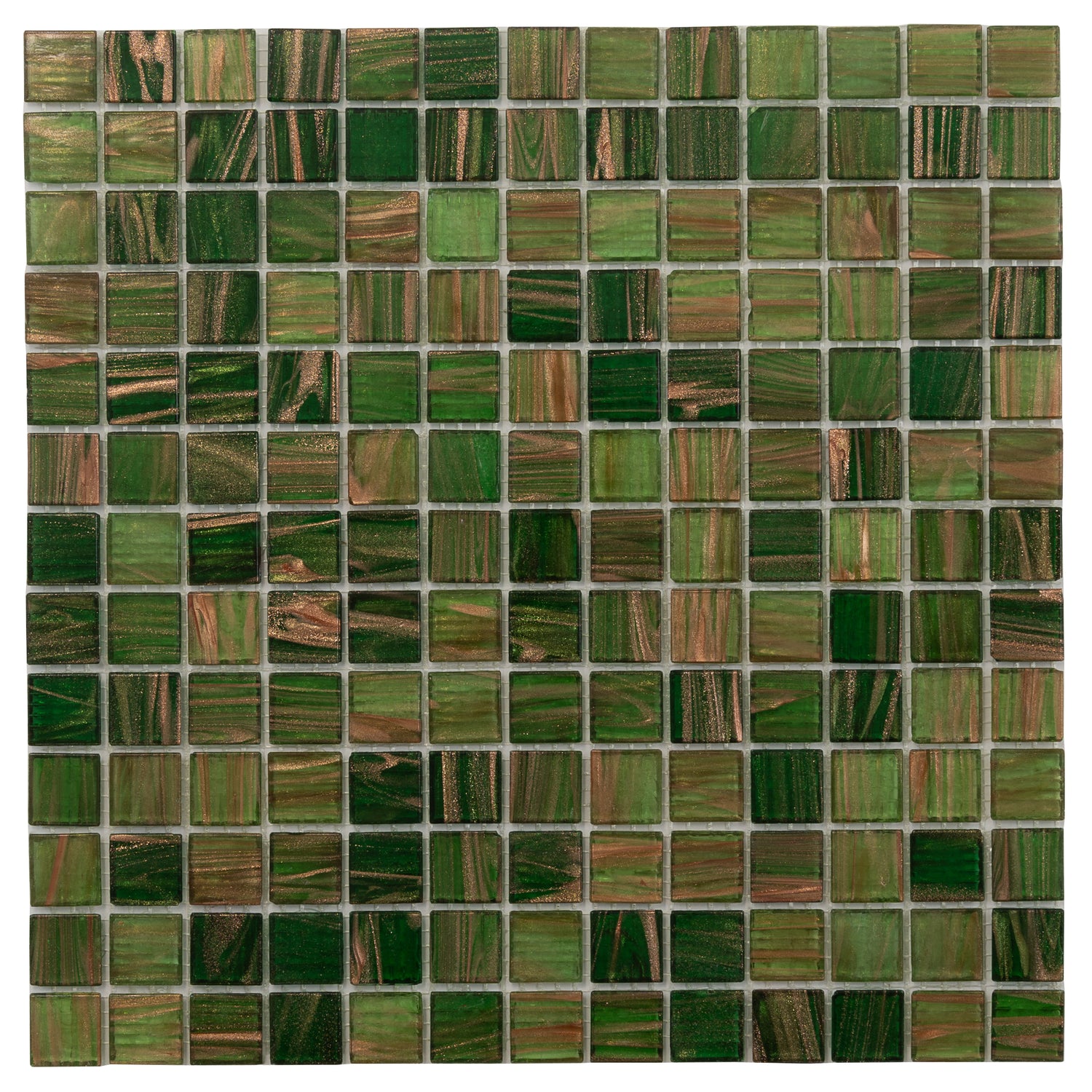 20-pack Mingles 12 in. x 12 in. Glossy Moss Green Glass Mosaic Wall and Floor Tile (20 sq ft/case)