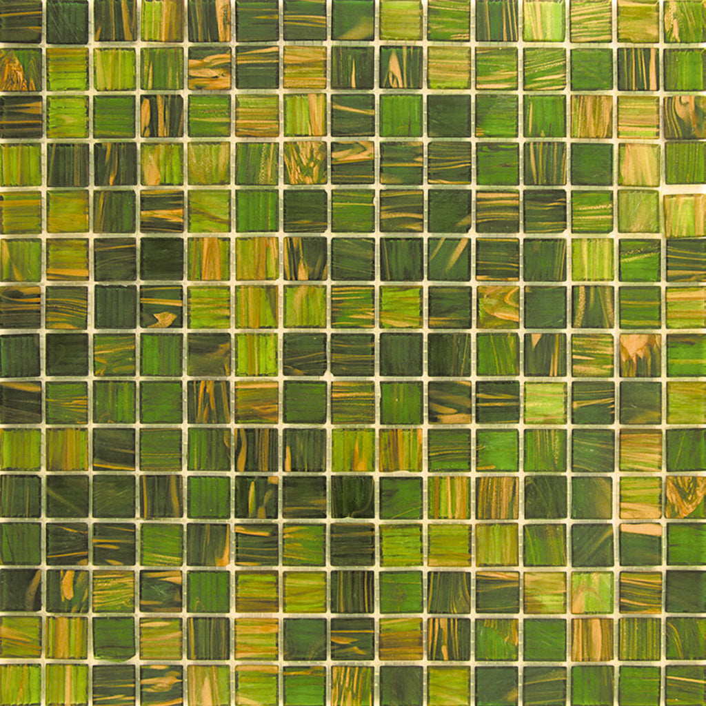 Moss Green Glass Mosaic Tile