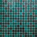 Glossy bottle green 12x12 square glass mosaic tiles with uniform size and subtle texture