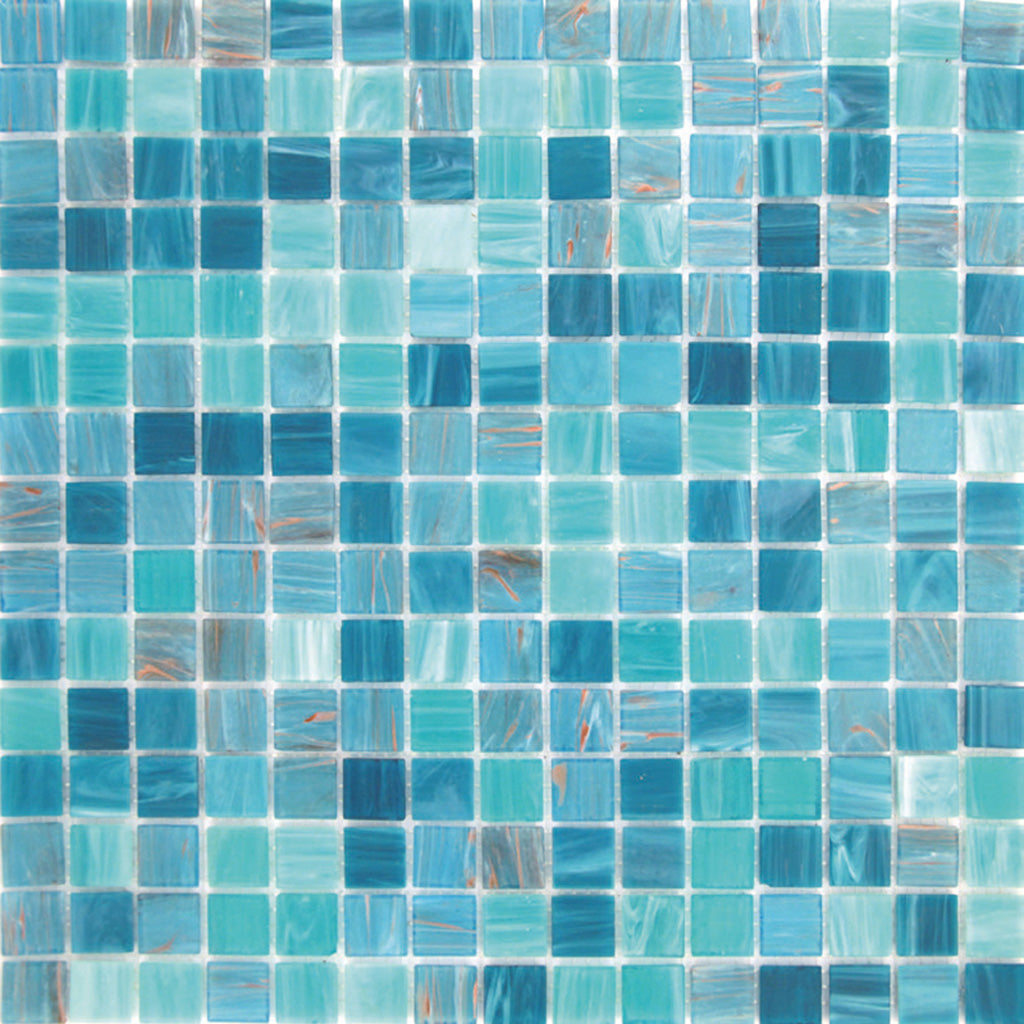 Turquoise Green Glossy Glass Mosaic Tile