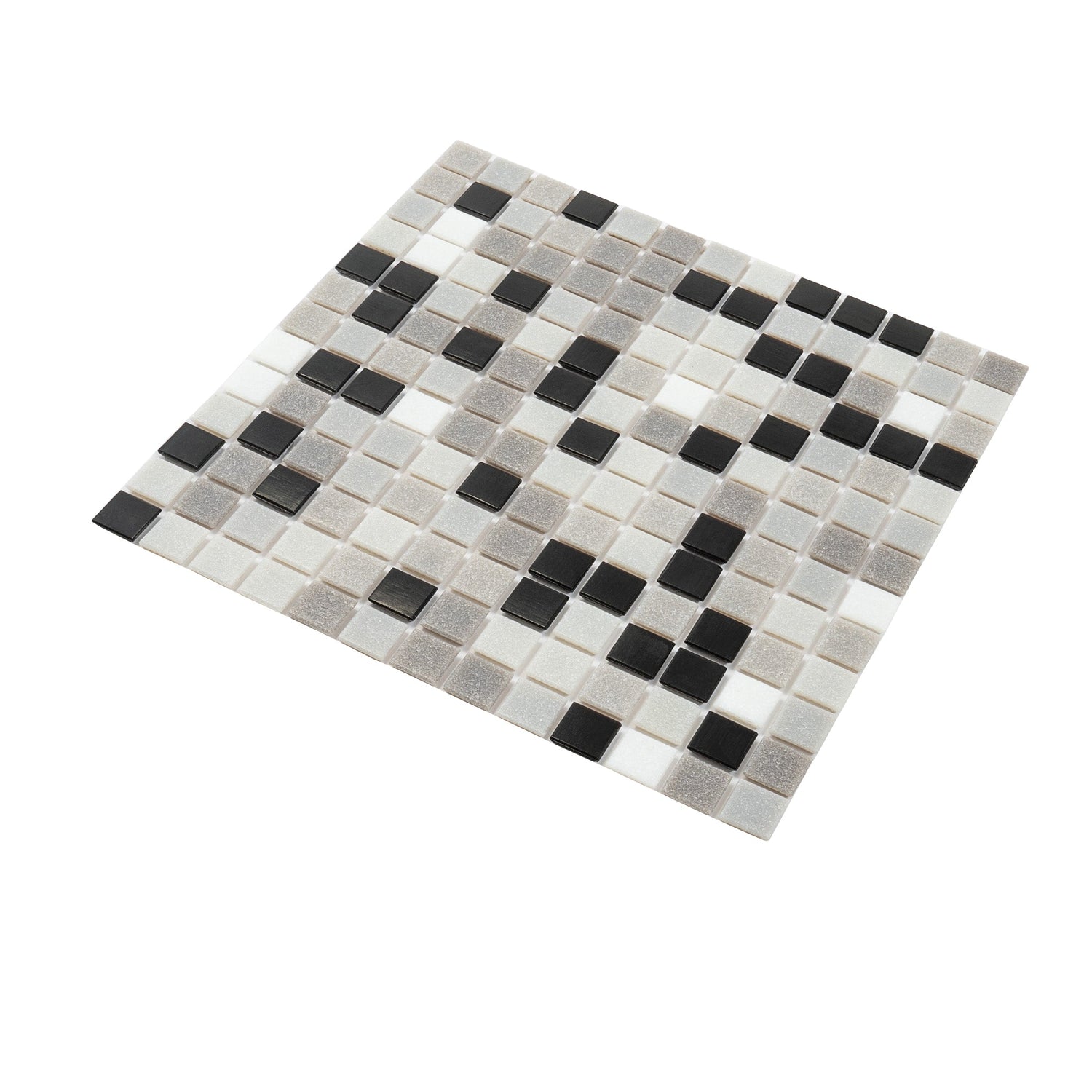 Gray Black 12x12 Glossy Uniform Square Glass Mosaic Tile (20 pack, 20 sq ft/case) - Sample