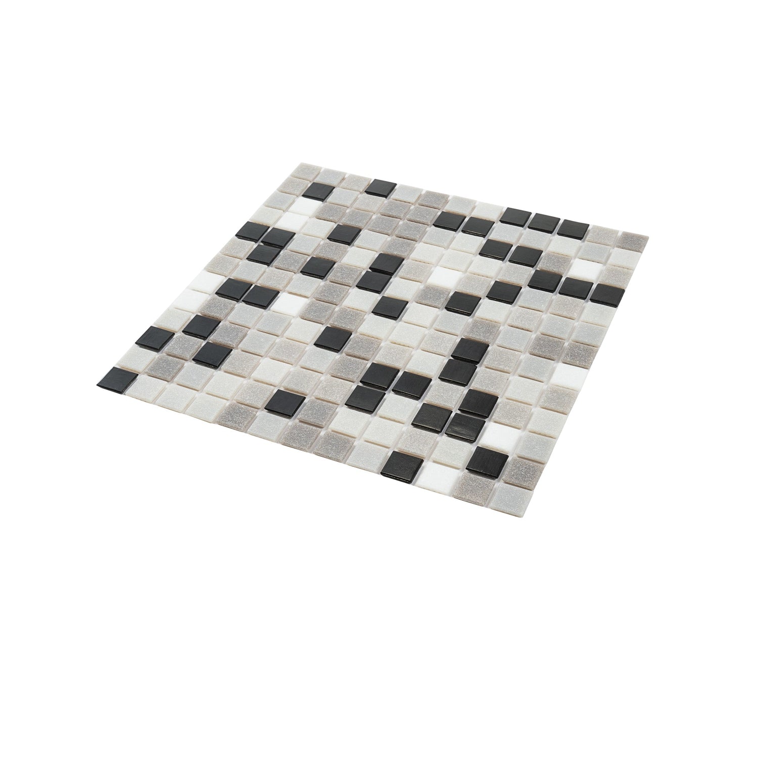Gray Black 12x12 Glossy Uniform Square Glass Mosaic Tile (20 pack, 20 sq ft/case) - Sample