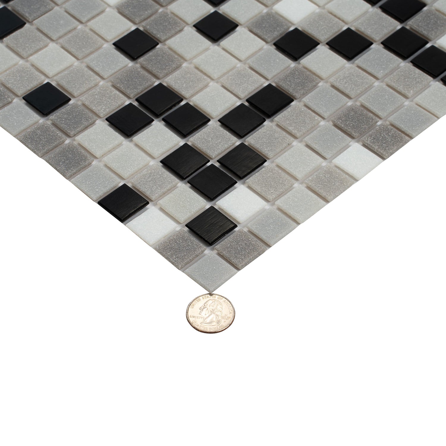 Gray Black 12x12 Glossy Uniform Square Glass Mosaic Tile (20 pack, 20 sq ft/case) - Sample