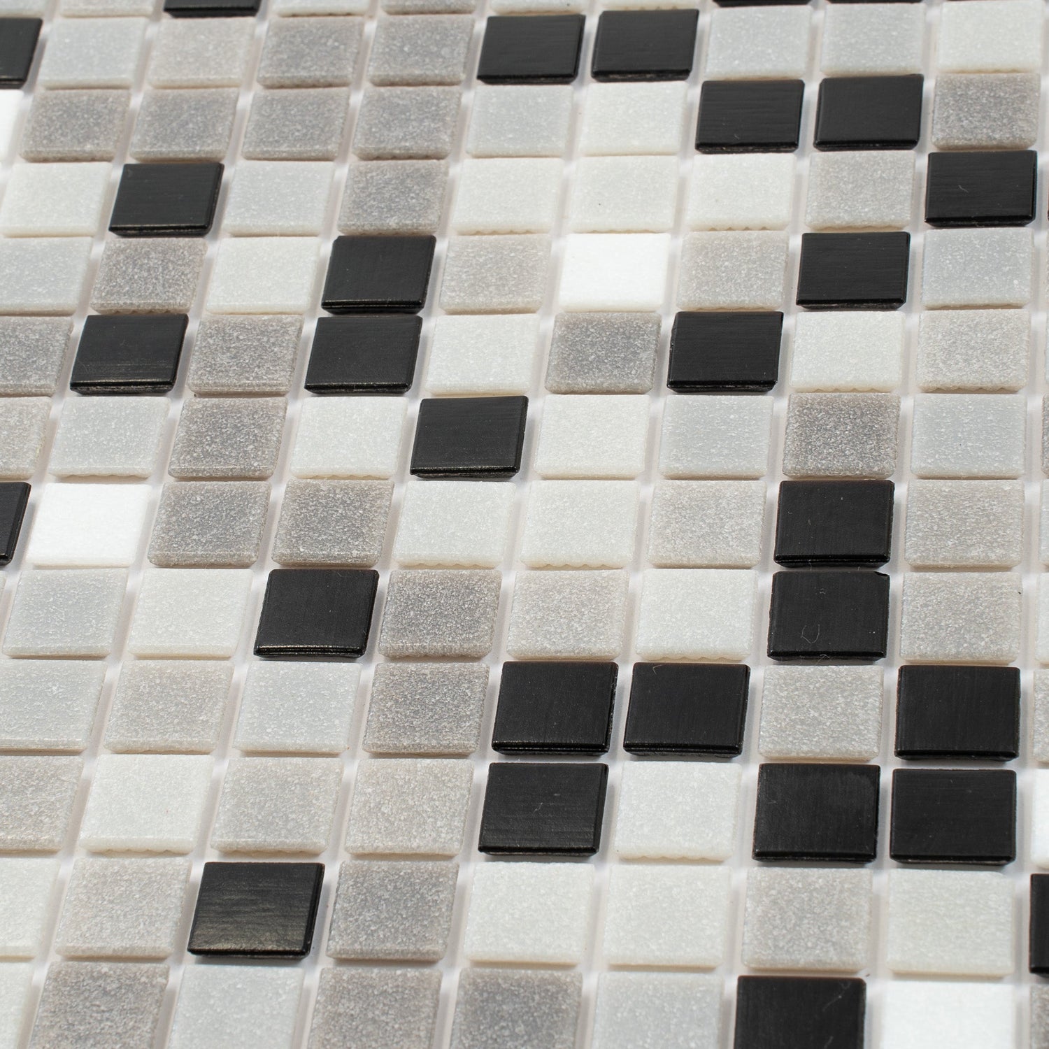 Gray Black 12x12 Glossy Uniform Square Glass Mosaic Tile (20 pack, 20 sq ft/case) - Sample