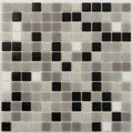 Sample - Gray Black 12x12 Glossy Uniform Square Glass Mosaic Tile (20 pack, 20 sq ft/case)