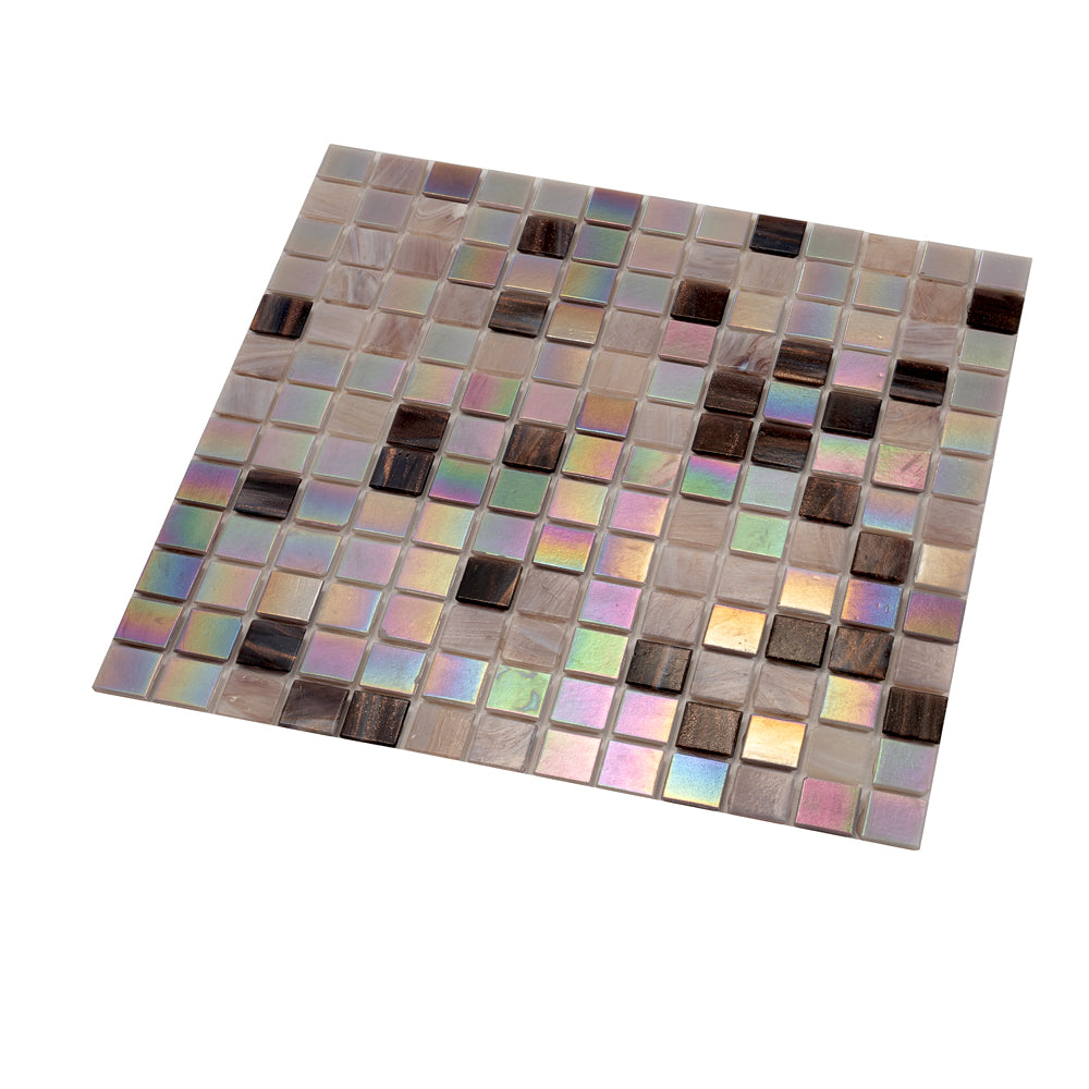 20-pack Mingles 12 in. x 12 in. Glossy Crepe Pink Glass Mosaic Wall and Floor Tile (20 sq ft/case)