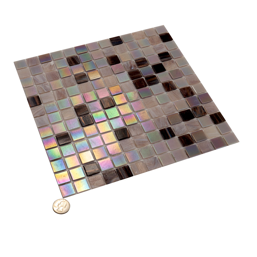 20-pack Mingles 12 in. x 12 in. Glossy Crepe Pink Glass Mosaic Wall and Floor Tile (20 sq ft/case)