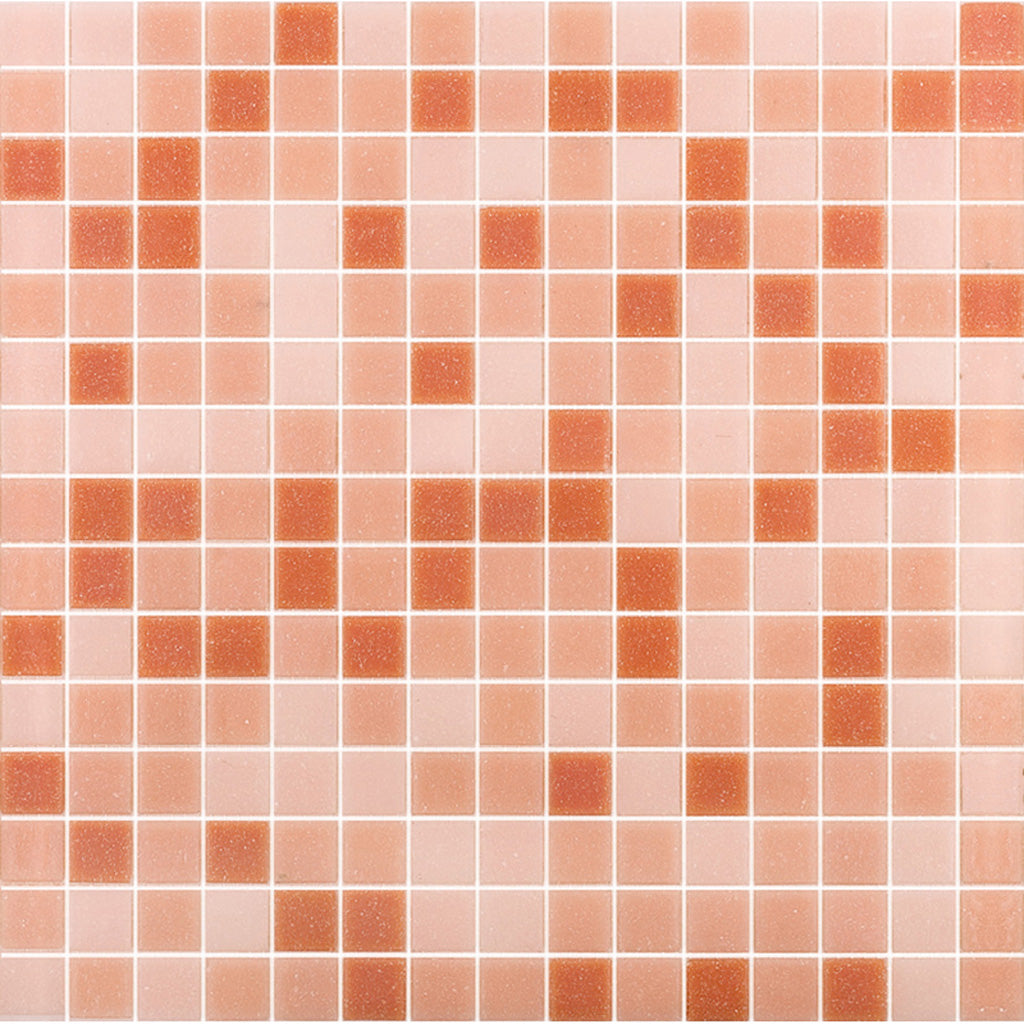 Peach Pink Glossy Glass Mosaic Tile 