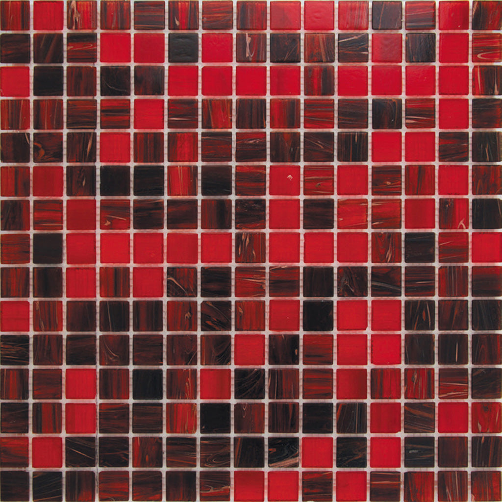 Berry Red Glossy Glass Mosaic Tile