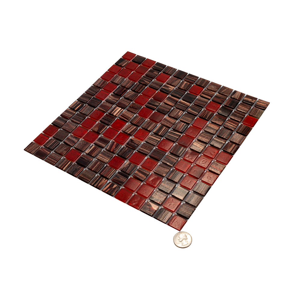 Apollo Tile Mingles Berry Red 12-in x 12-in Glossy Glass Uniform Squares Floor and Wall Tile (20-sq. ft/ Carton)