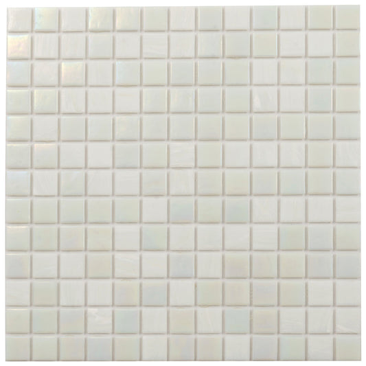 Cotton White 12x12 Glossy Square Glass Mosaic Tile (20 pack, 20 sq ft/case) - Sample