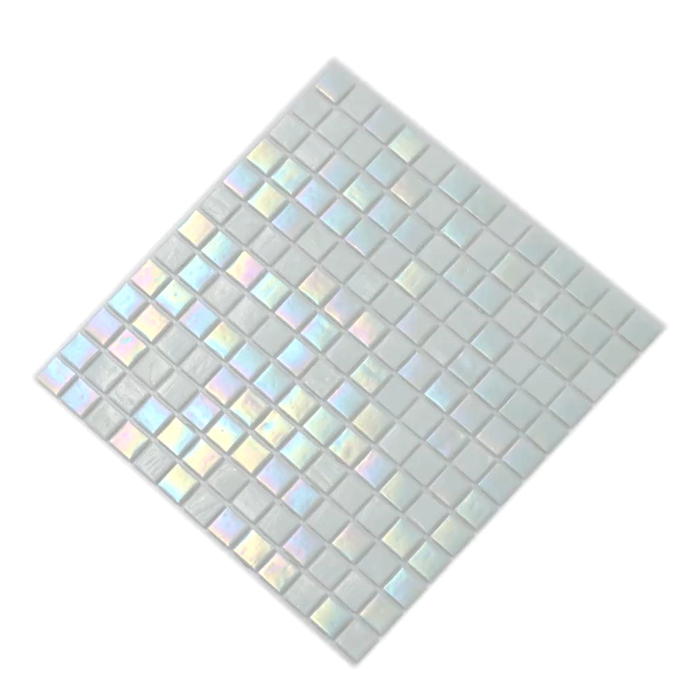 Cotton White 12x12 Glossy Square Glass Mosaic Tile (20 pack, 20 sq ft/case) - Sample