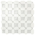 Sample - 5-Pack White, Blue 12-in x 12-in Polished Glass Wall Tile