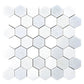 White Soft Blue 12x12 Polished Hexagon Marble Mosaic Tile (5 pack, 4.83 sq ft/case)