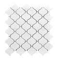Sample - Snow White 10x11 Polished Arabesque Thassos Marble Mosaic Tile (5 pack, 3.75 sq ft/case)