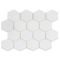 Sample - Snow White 10x12 Honed Hexagon Thassos Marble Mosaic Tile (5 pack, 4.46 sq ft/case)
