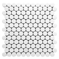 Sample - Snow White 11x12 Polished Round Thassos Marble Mosaic Tile (5 pack, 4.47 sq ft/case)