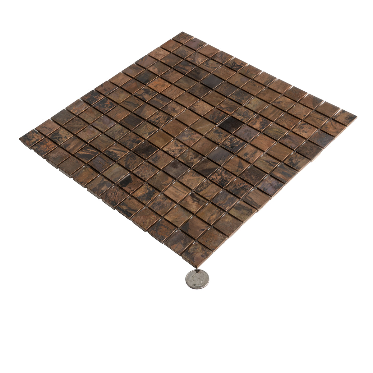 Bronze 12x12 Matte Square Metal Mosaic Tile (5 pack, 4.75 sq ft/case)